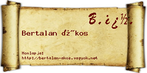 Bertalan Ákos névjegykártya